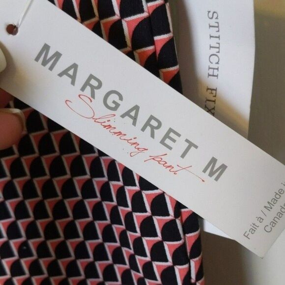 Margaret M (Stitch Fix) slimming pants - black and coral - XS - NWT - Picture 6 of 7